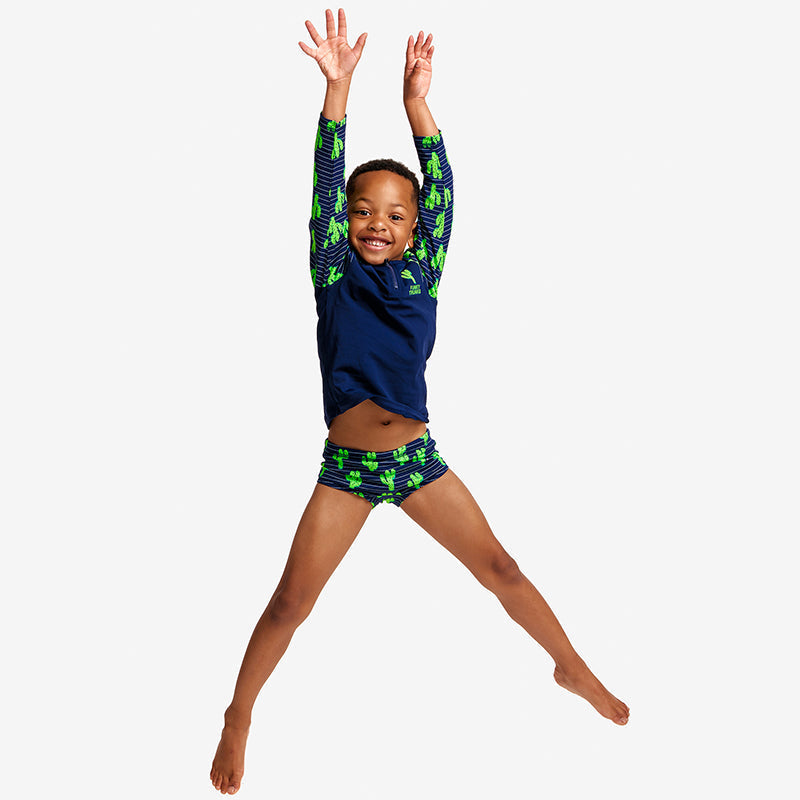 Funky Trunks - Prickly Pete - Toddler Boys Zippy Rash Vest