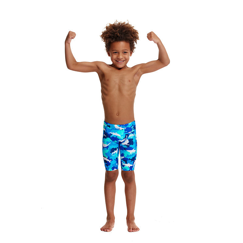 Funky Trunks - White Pointer - Toddler Boys Miniman Jammers