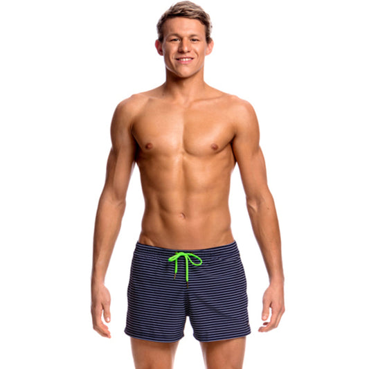 Funky Trunks - White Stripes Mens Shorty Shorts Short