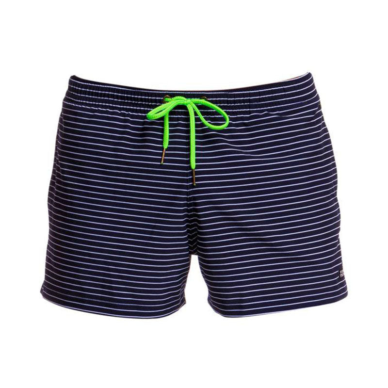 Funky Trunks - White Stripes Mens Shorty Shorts Short